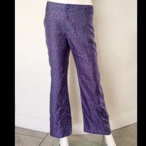 ROBERTO CAVALLI Silk Logo Pants Purple Flower
